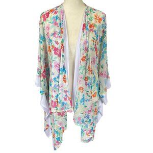 Anthony Original women's floral layered and tapered open sheer cardigan XS/S